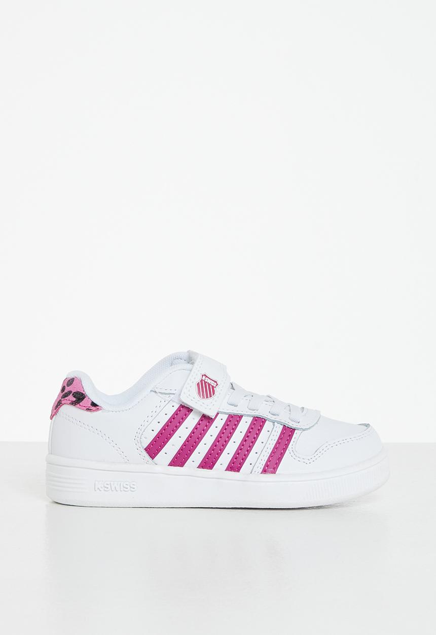 K-Swiss - Court palisades strap - white / fuschia / leopard