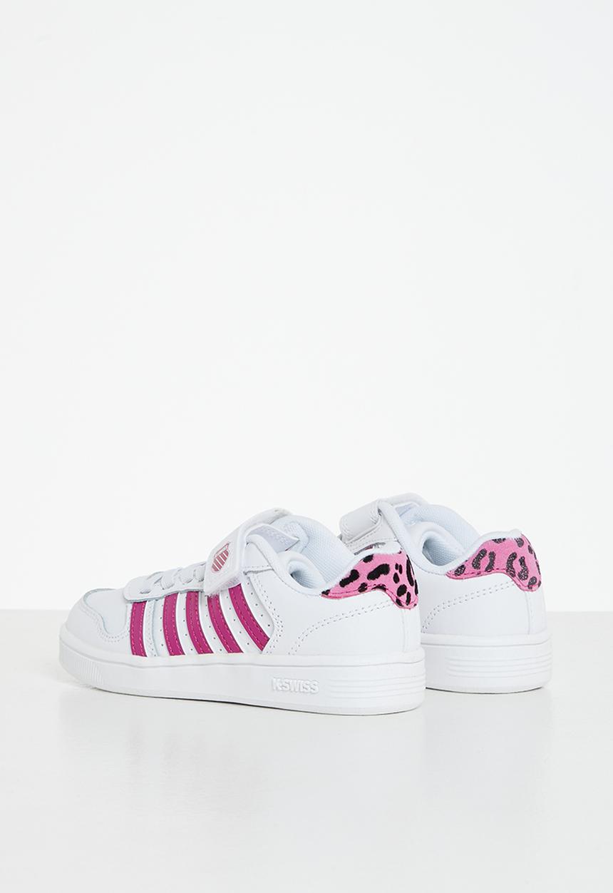 K-Swiss - Court palisades strap - white / fuschia / leopard