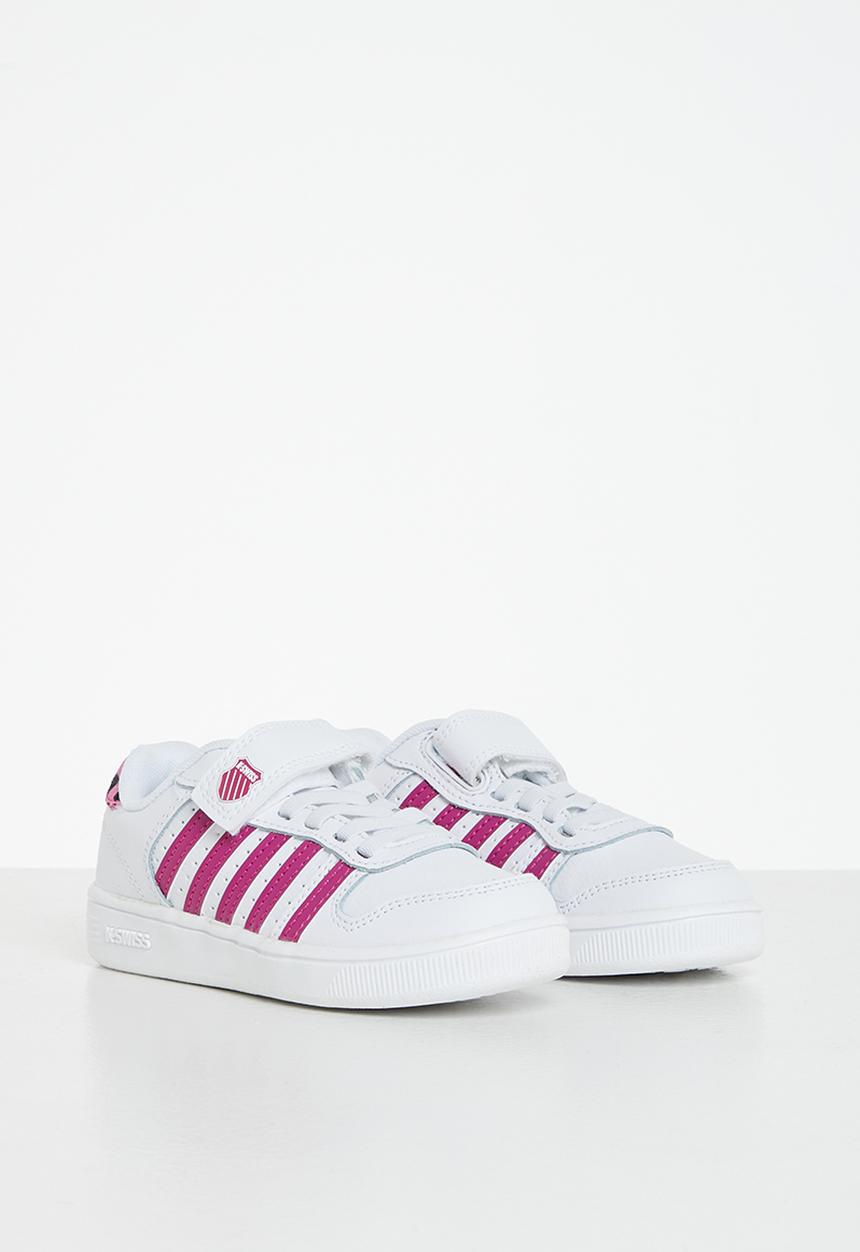 K-Swiss - Court palisades strap - white / fuschia / leopard