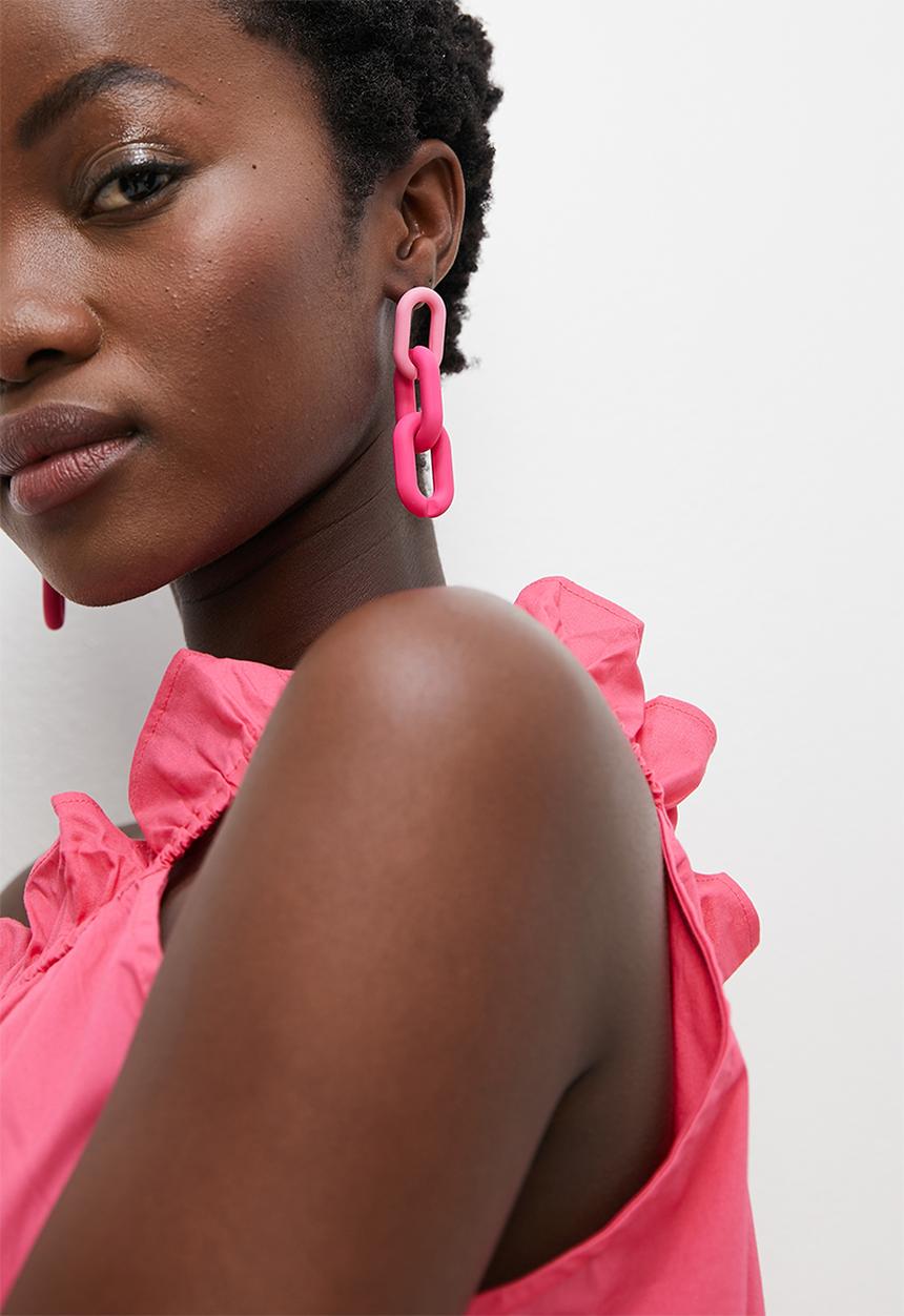 Superbalist - Molly chain link earrings - pink