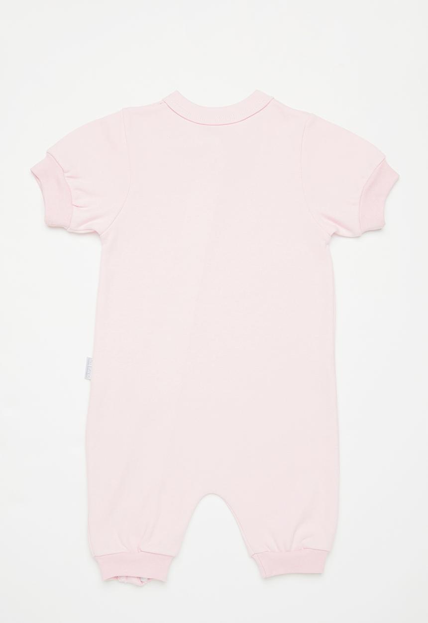 Little Lumps - Printed zip summer romper - pink