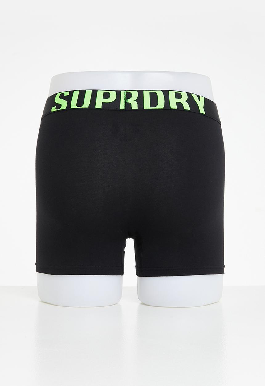 Superdry. - Boxer dual logo 2 pack - black