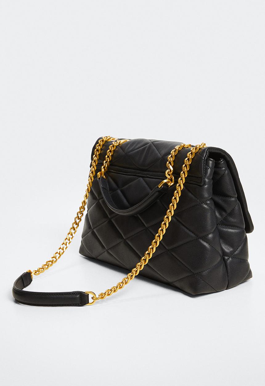 MANGO - Quilted chain bag - black