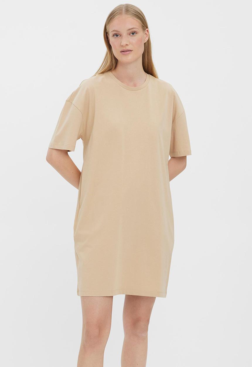 Vero Moda - Onella o-neck 2/4 dress - irish cream