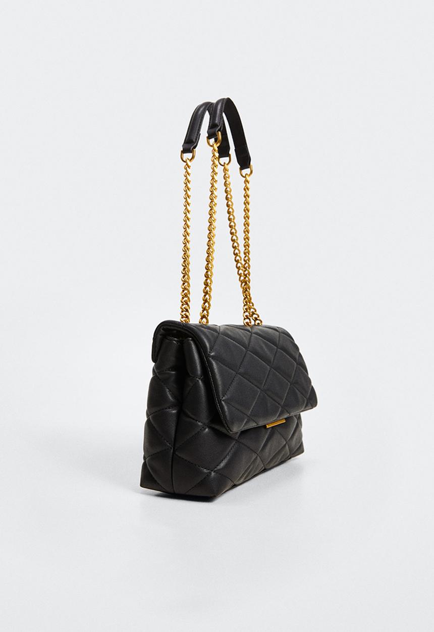 MANGO - Quilted chain bag - black