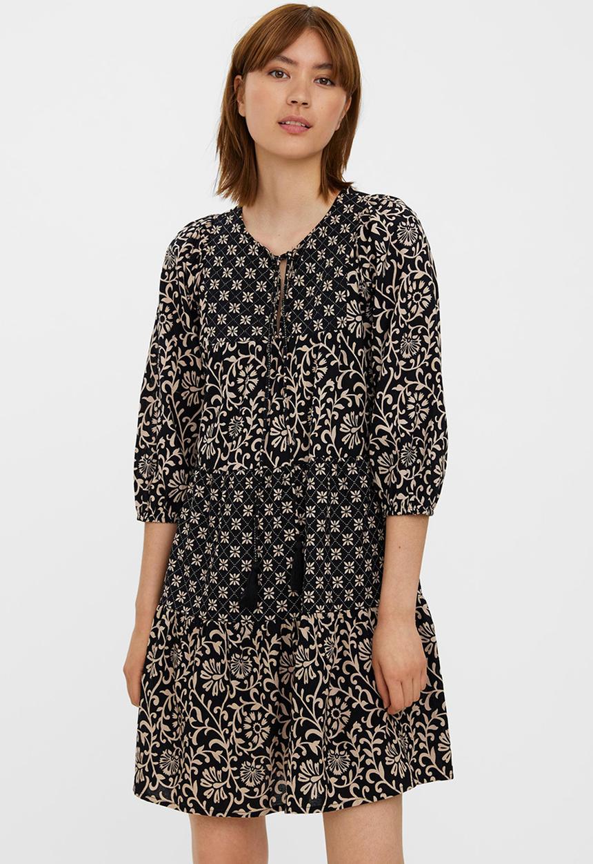 Vero Moda - Maya 3/4 short boho dress - irish cream