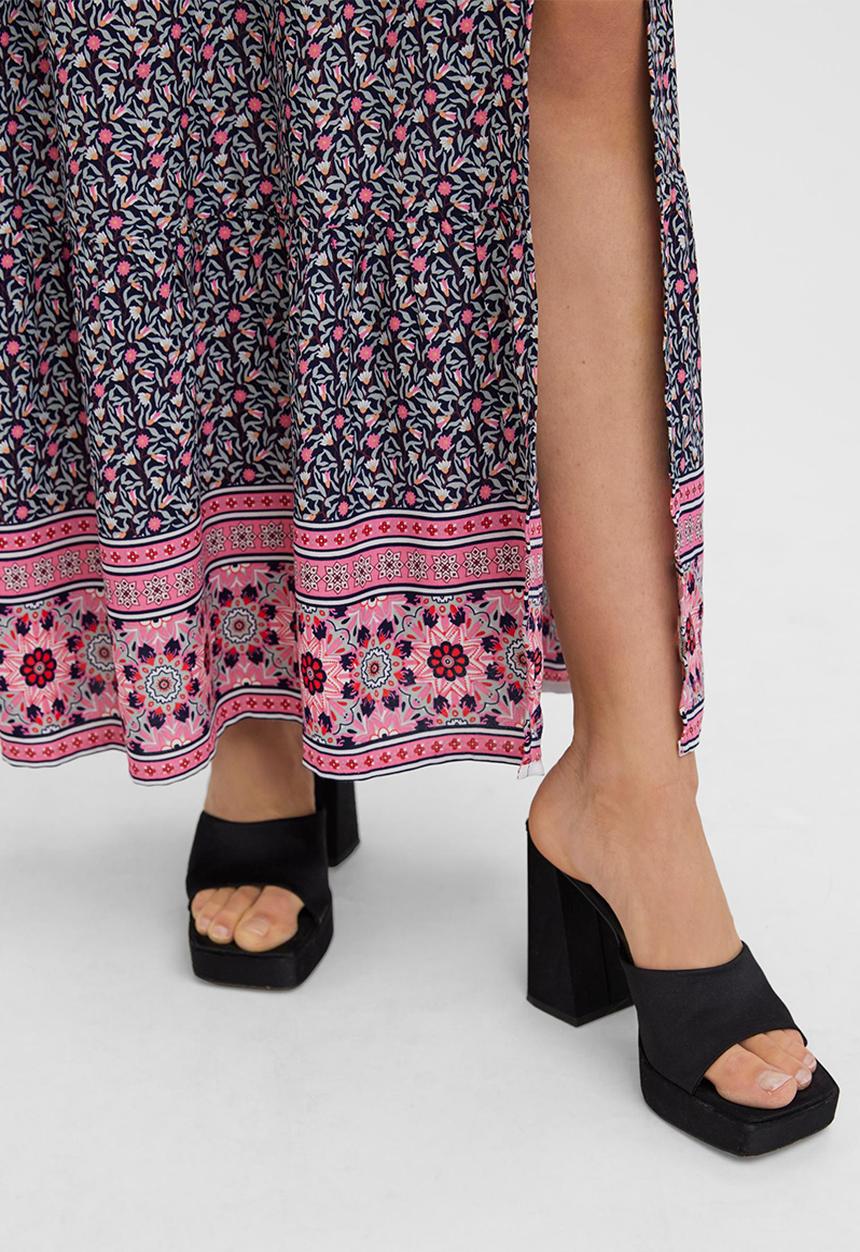 Vero Moda - Amalia long slit boho skirt - navy blazer