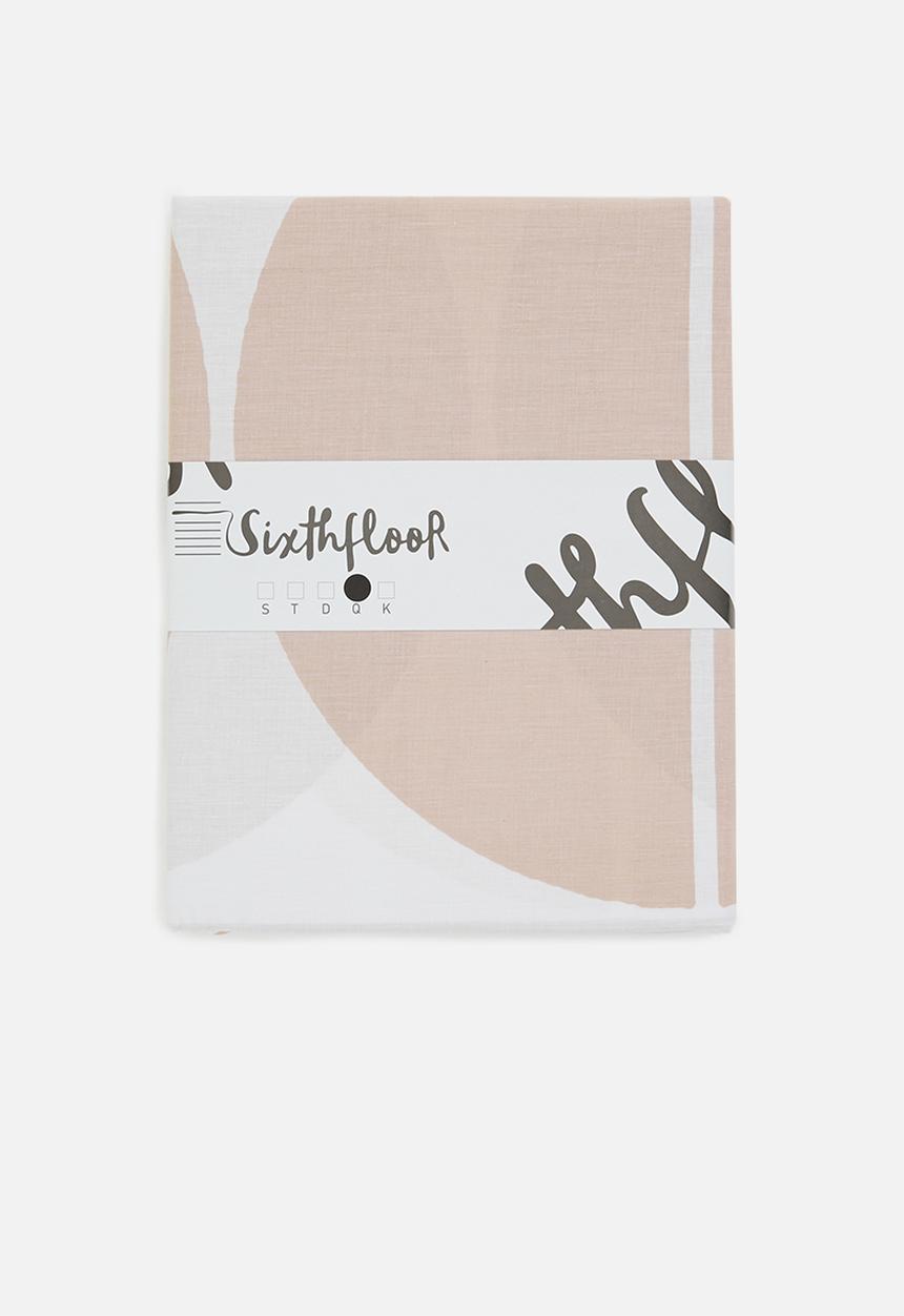 Sixth Floor - Shapes printed poly cotton duvet set - dusty pink