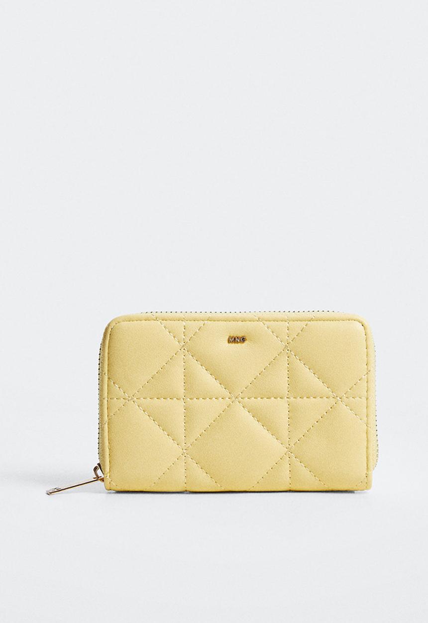 MANGO - Padded logo wallet - pastel yellow