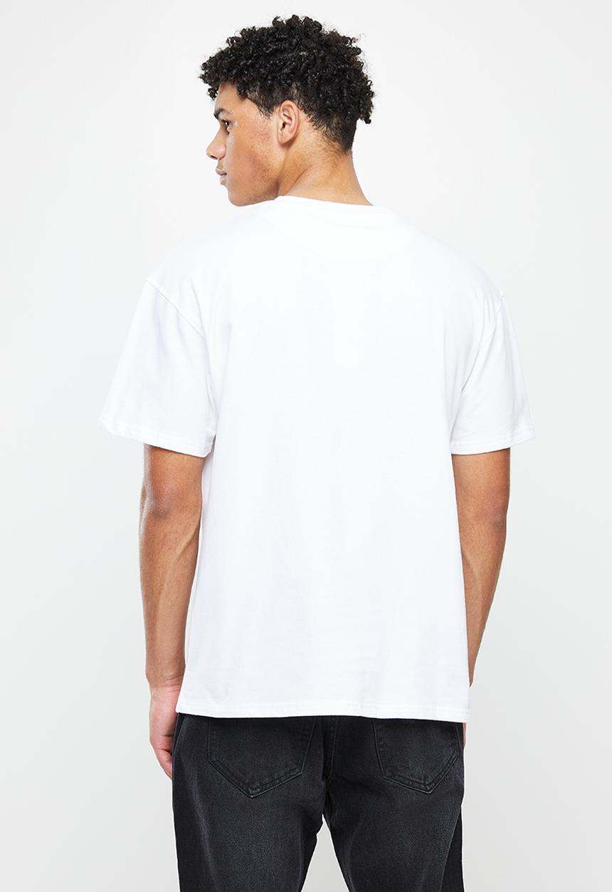 Jonathan D - Jones branded crew neck T-shirt with front print - box fit - white