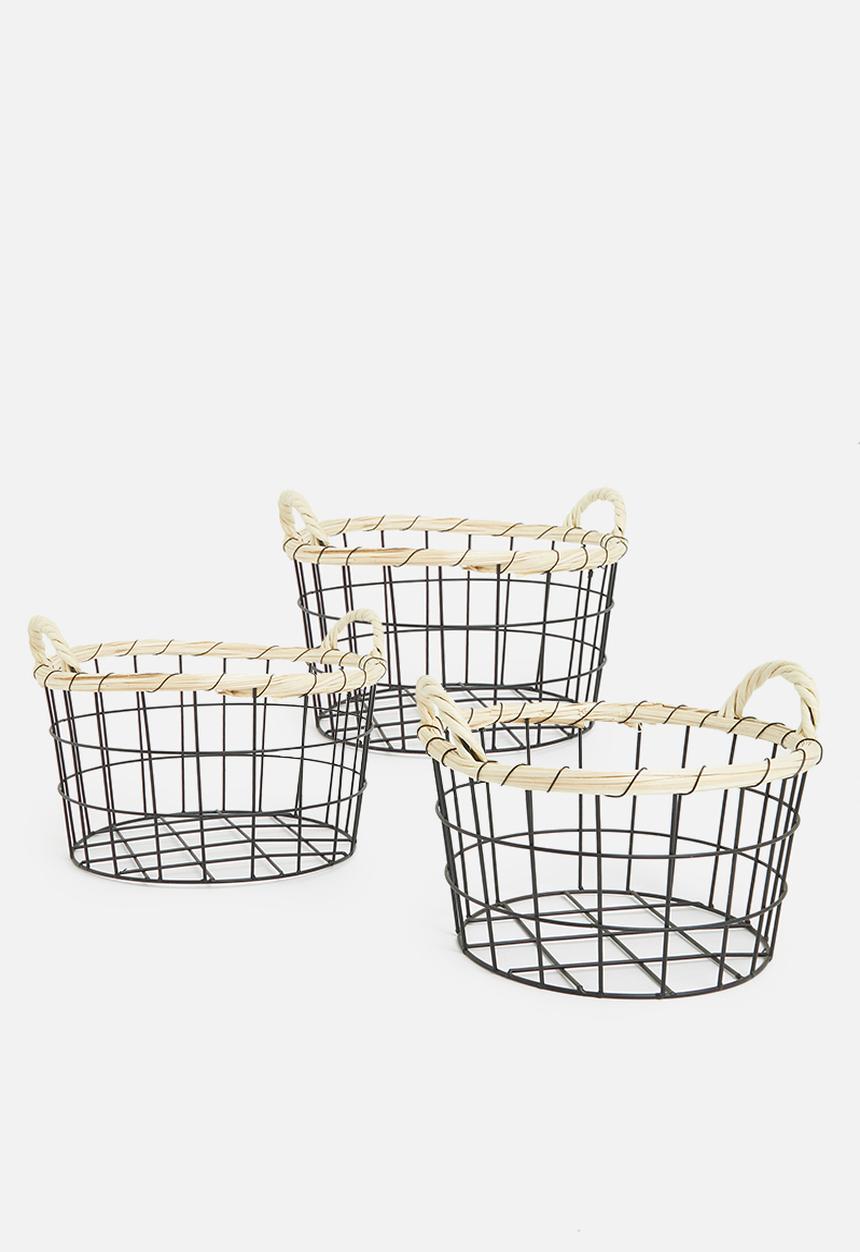 Storage Solutions - Basket organiser set of 3 - black