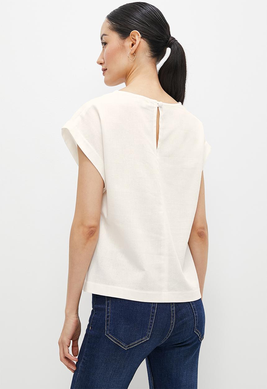 edit - Linen boxy shell - milk