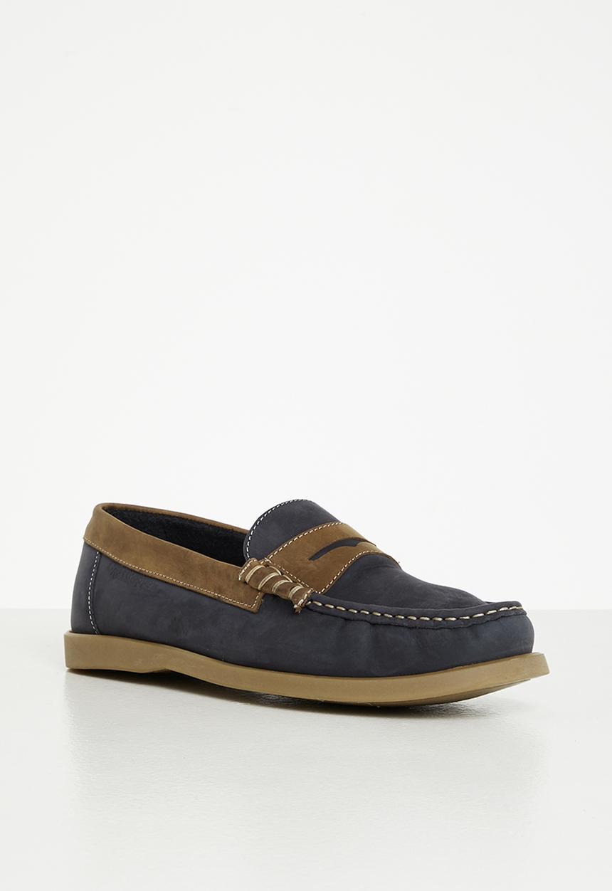 Grasshoppers - Blake - navy & dark brown