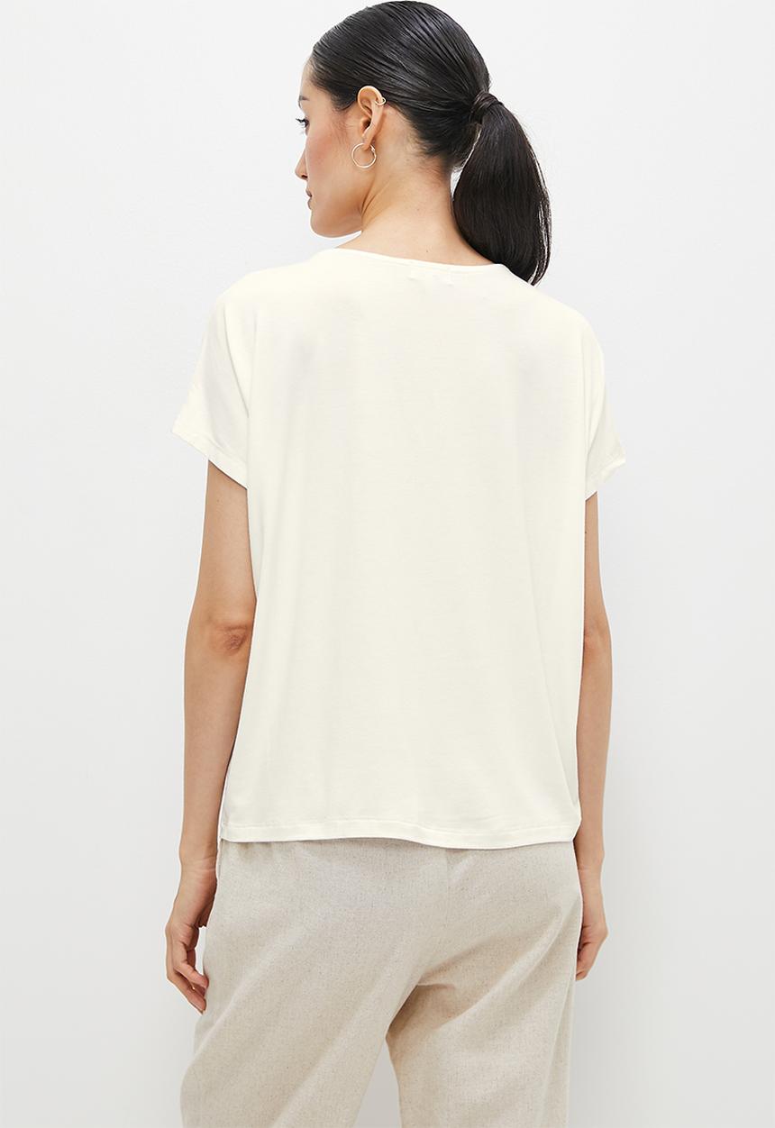 edit - Basic knit shell tee - milk