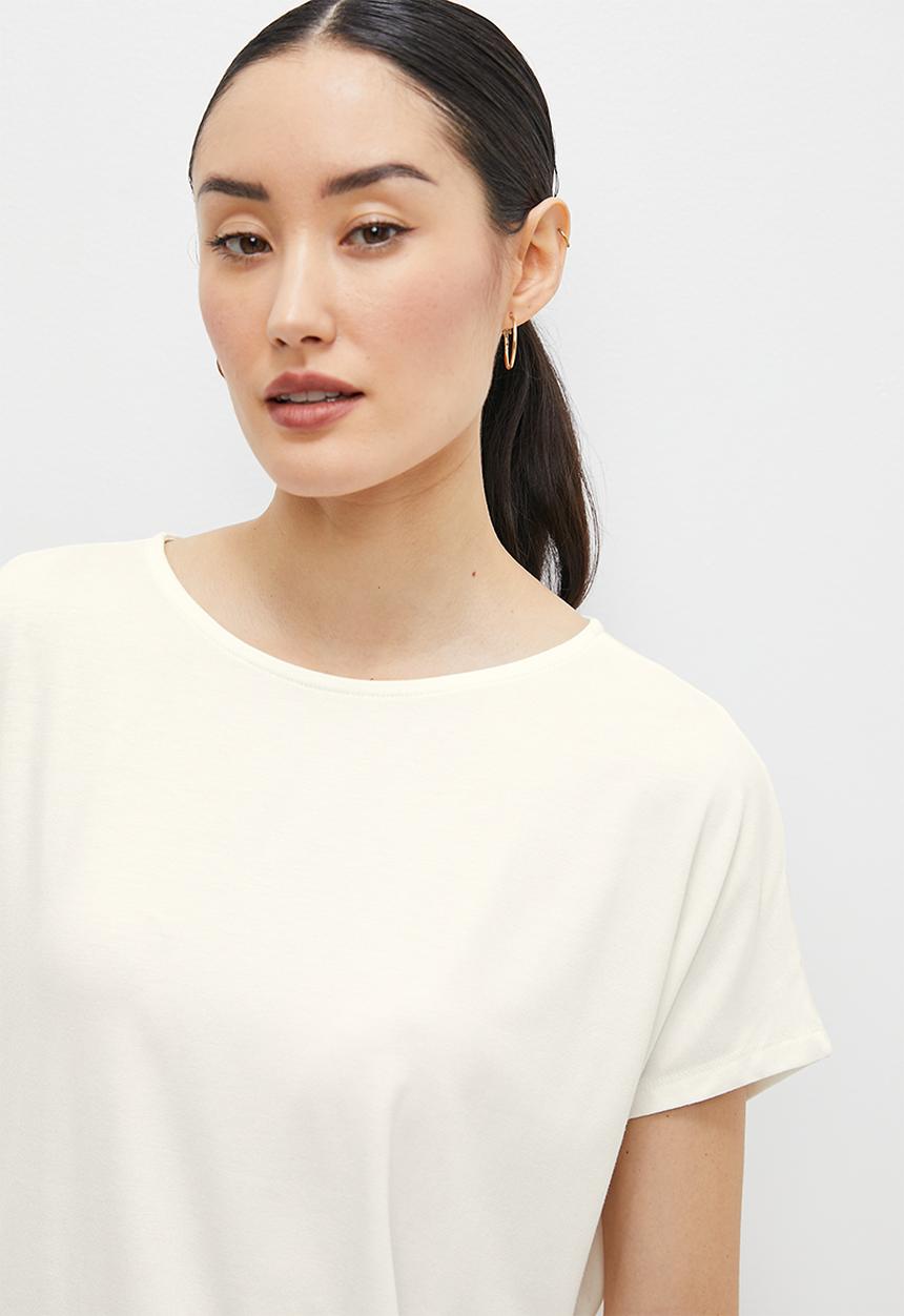 edit - Basic knit shell tee - milk