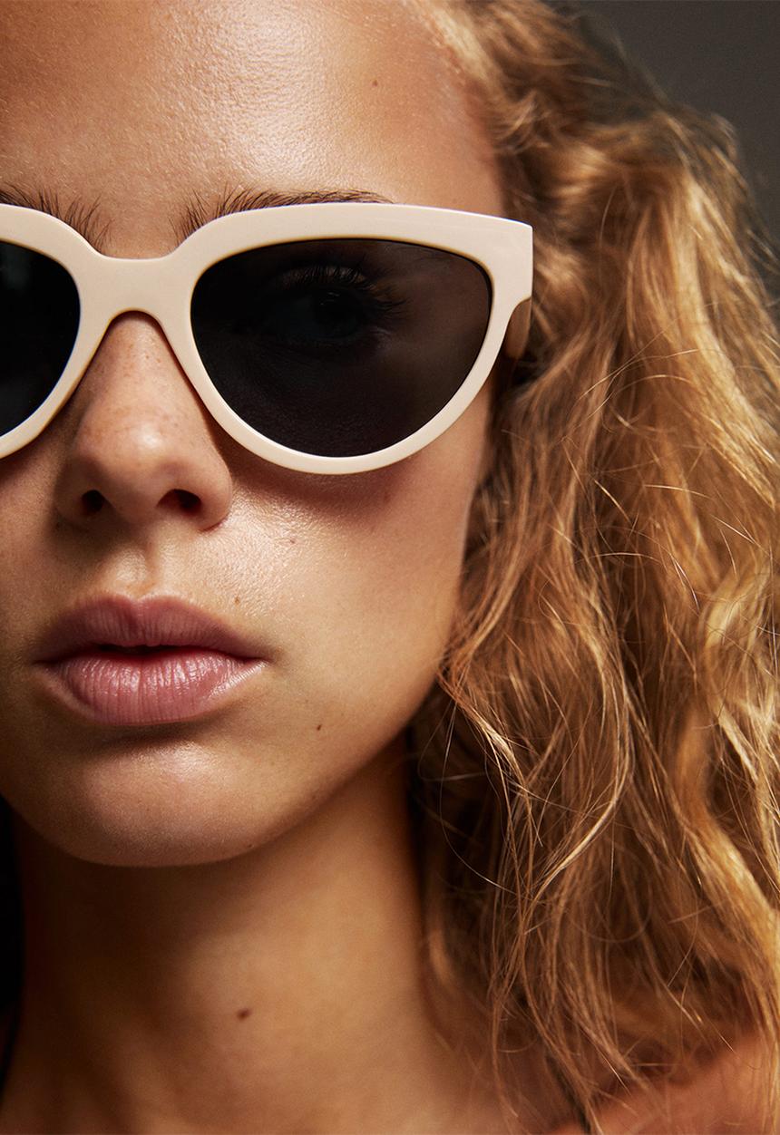 MANGO - Acetate frame sunglasses - beige