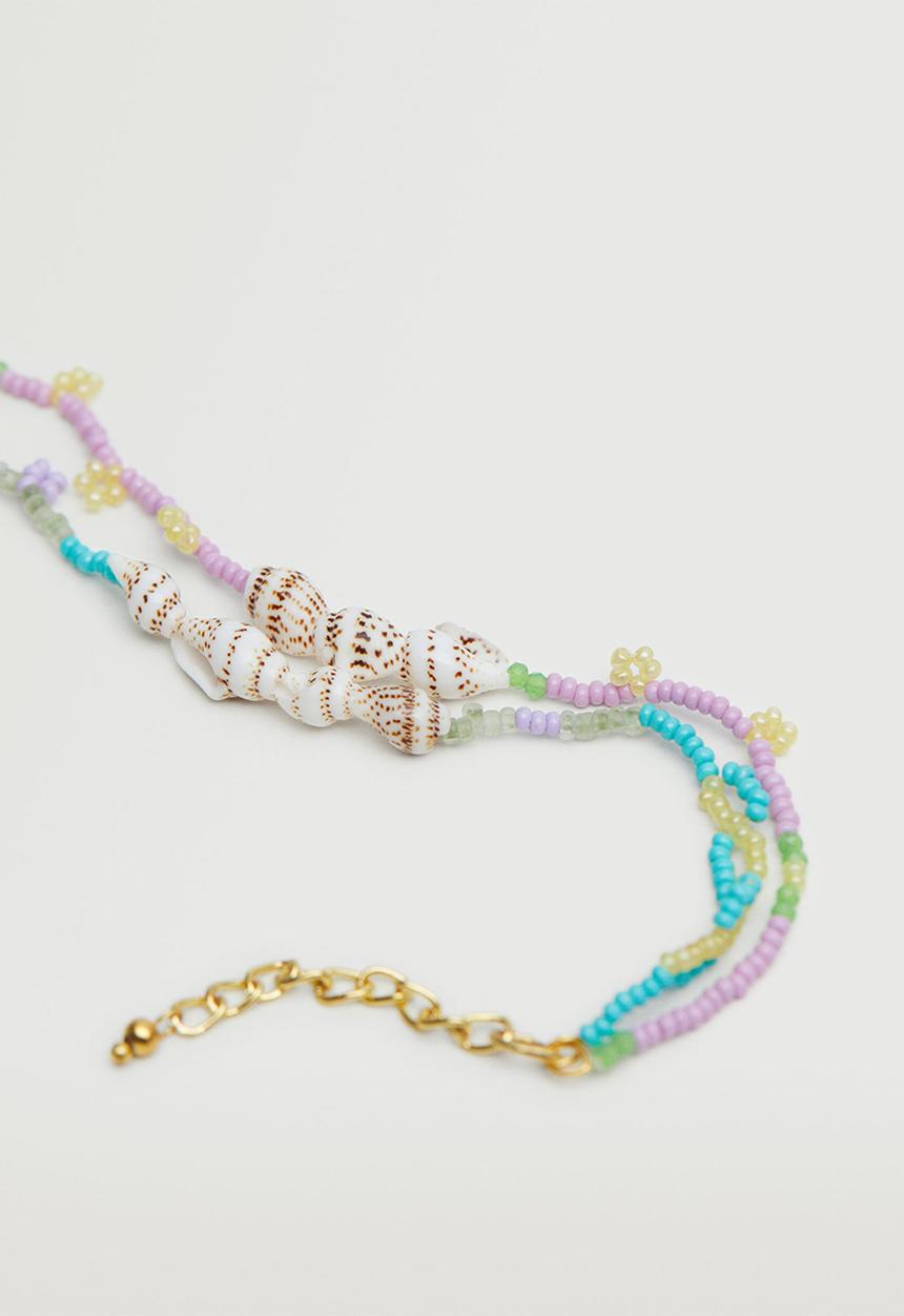 MANGO - Shell beads bracelet - gold