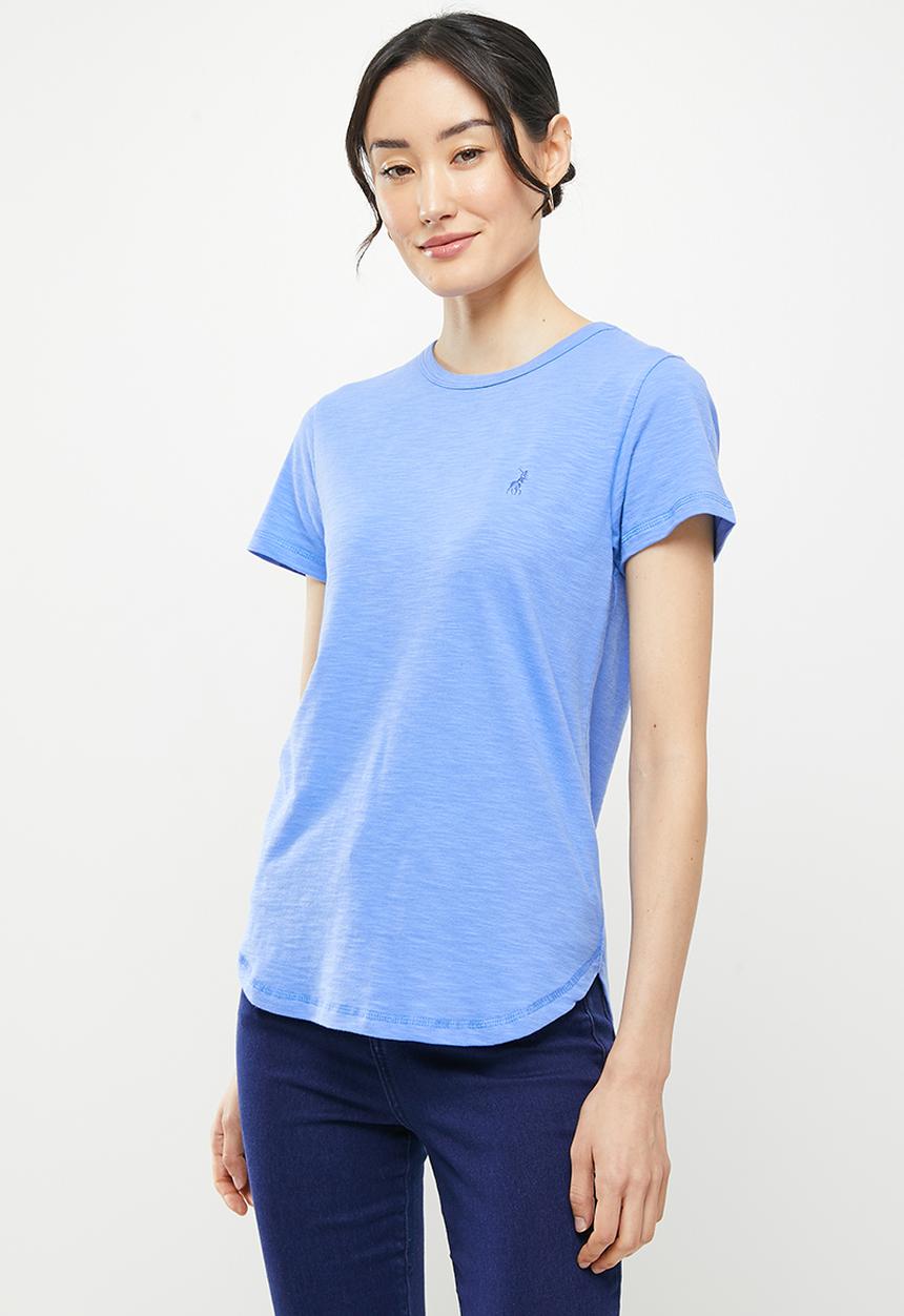 POLO - Hayley short sleeve cotton slub tee - blue
