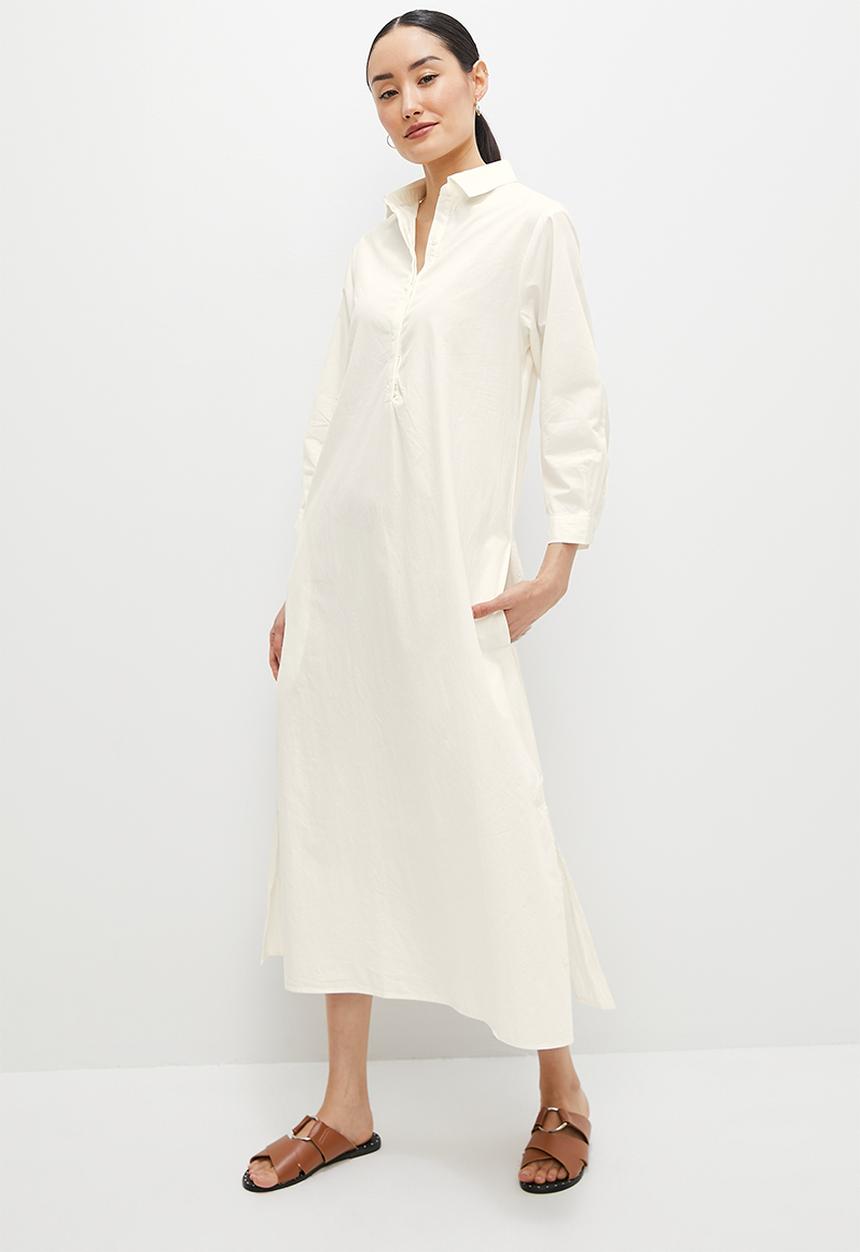 edit - A-line shirt dress - milk
