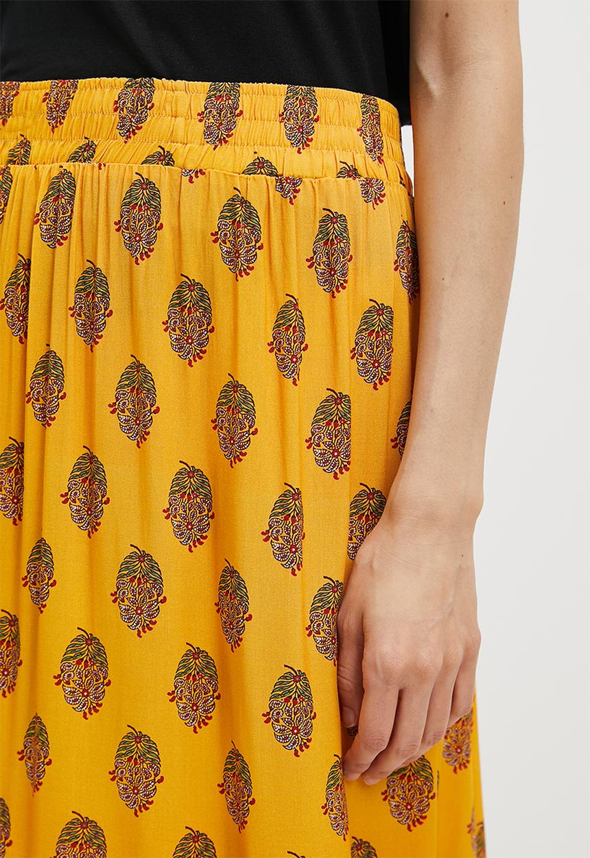 edit - Tiered boho maxi skirt - marigold paisley
