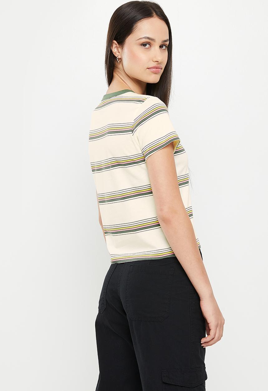 Vans - Line driven mini tee - marshmallow & duck green