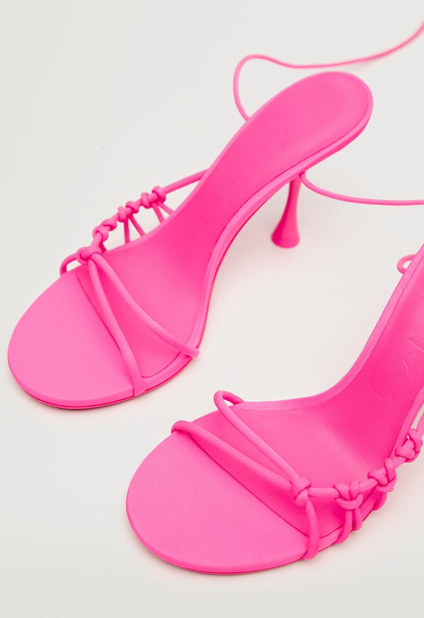 MANGO - Knot1 strappy heeled sandal - bright pink