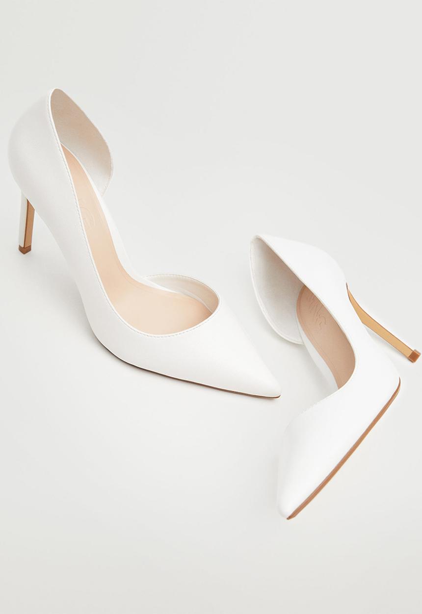 MANGO - Audrey4 asymmetric stiletto heel - white