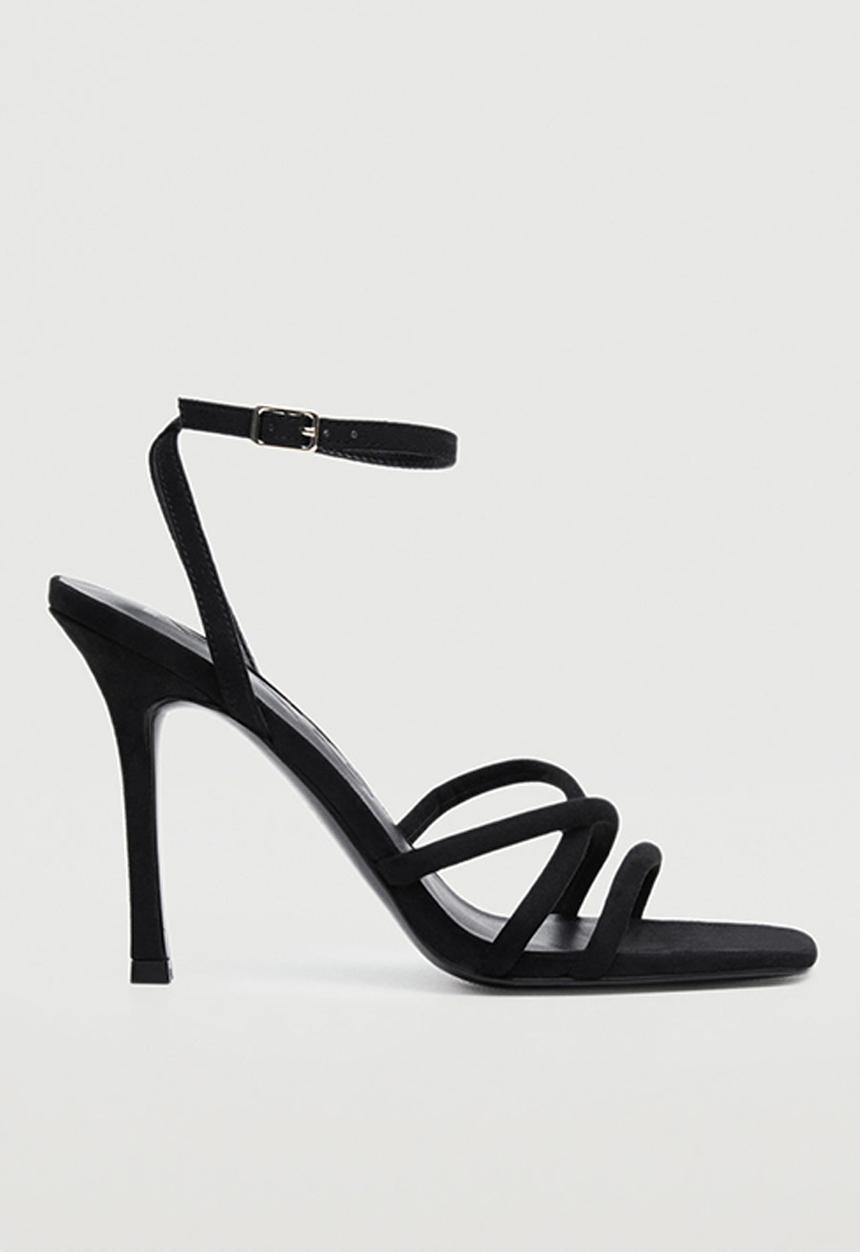MANGO - Maybe ankle-cuff heel sandal - black