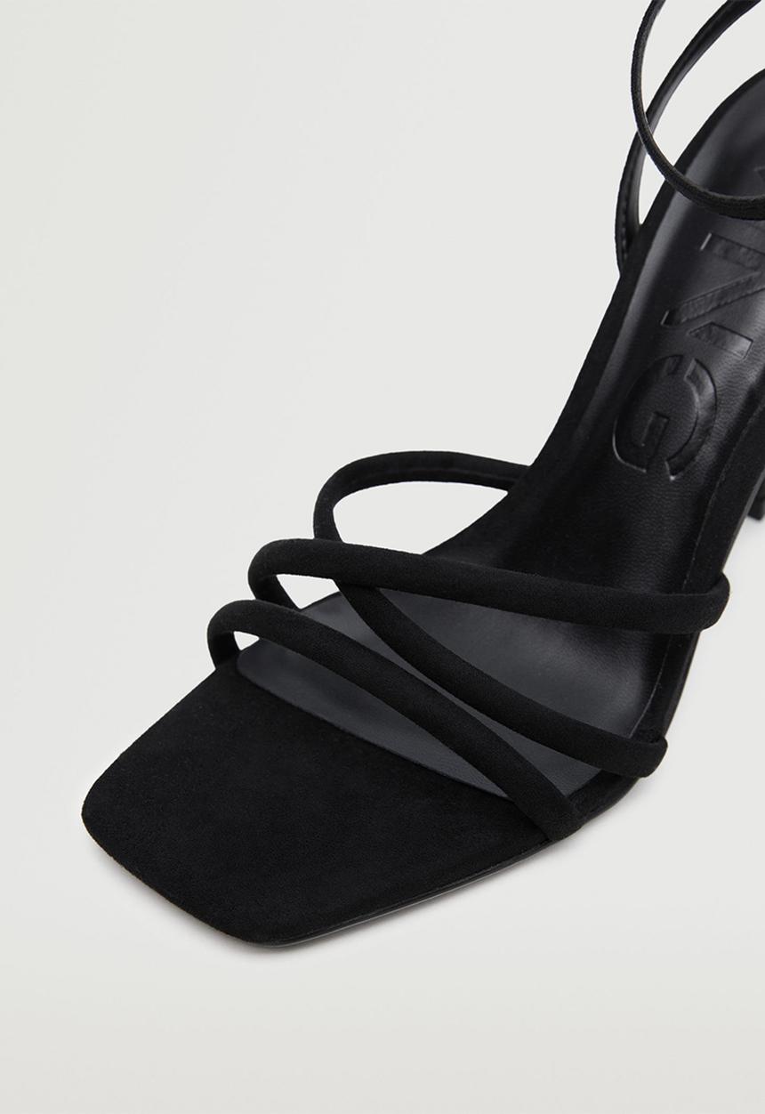 MANGO - Maybe ankle-cuff heel sandal - black