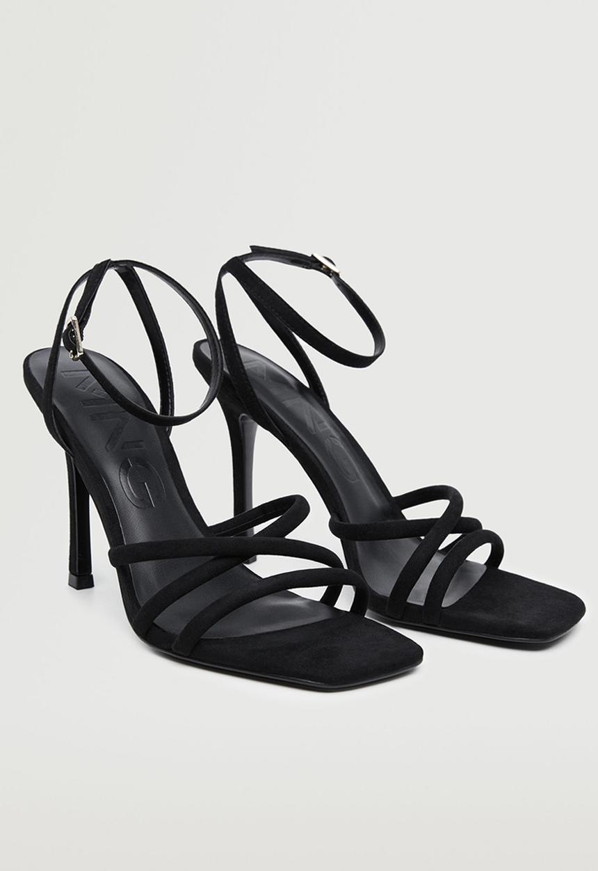 MANGO - Maybe ankle-cuff heel sandal - black