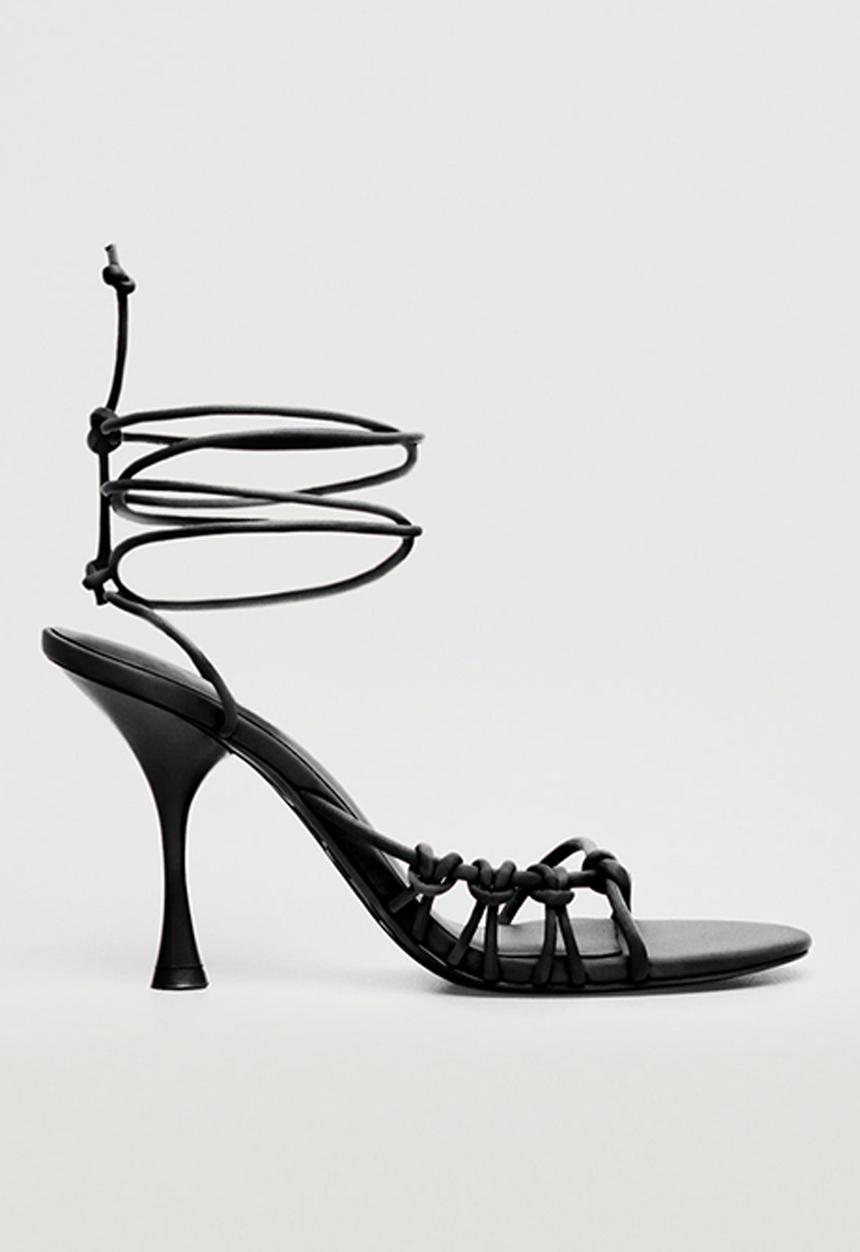 MANGO - Knot strappy heeled sandal - black