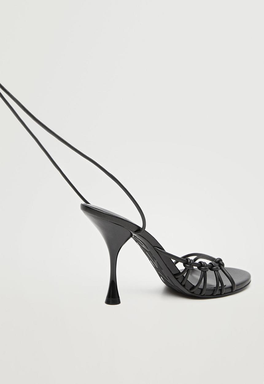 MANGO - Knot strappy heeled sandal - black