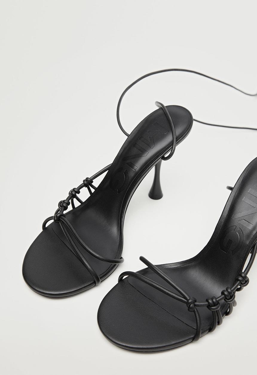 MANGO - Knot strappy heeled sandal - black