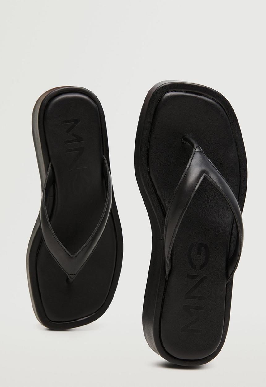 MANGO - Sim flatform sandal - black