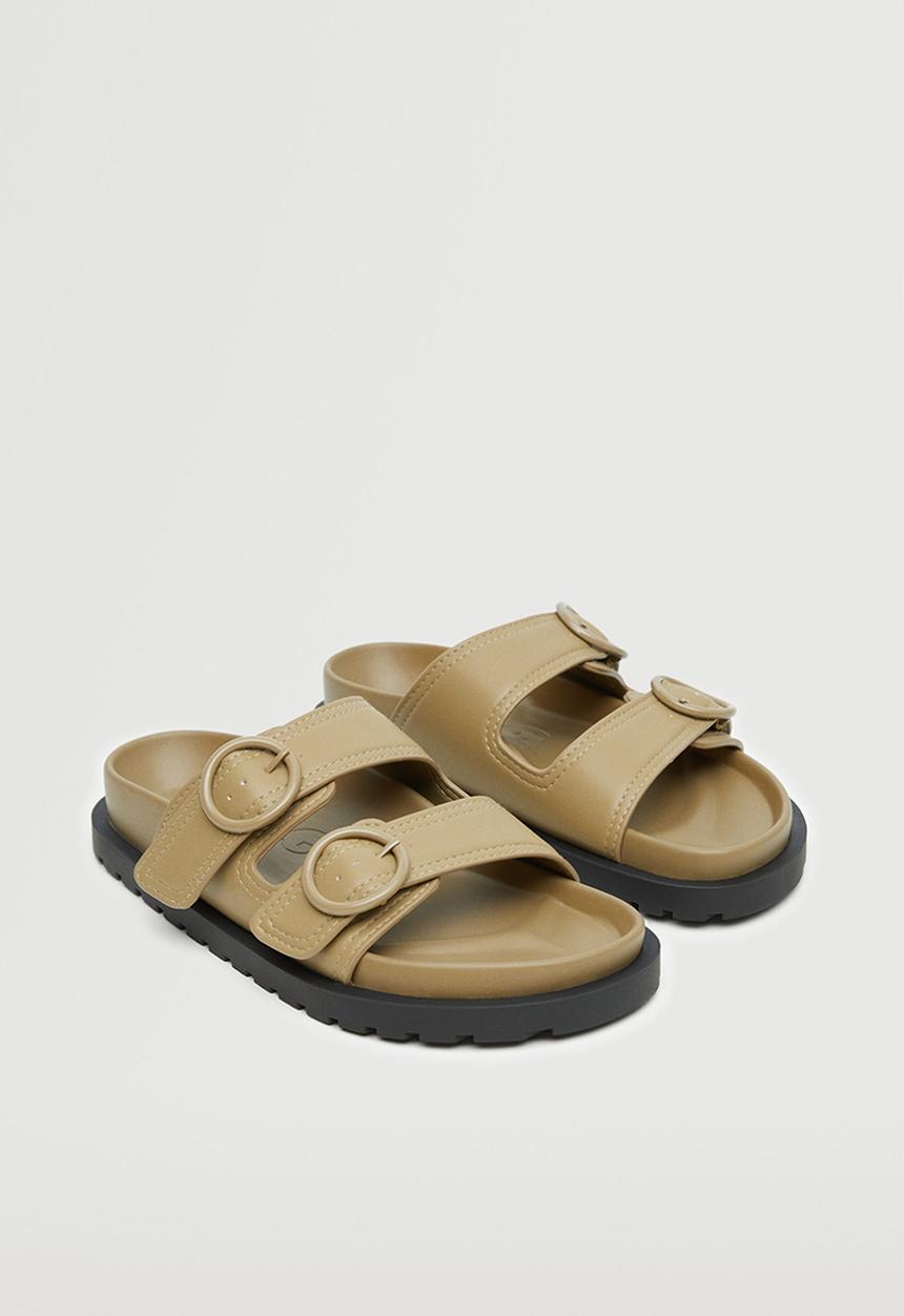 MANGO - Round sandal - beige