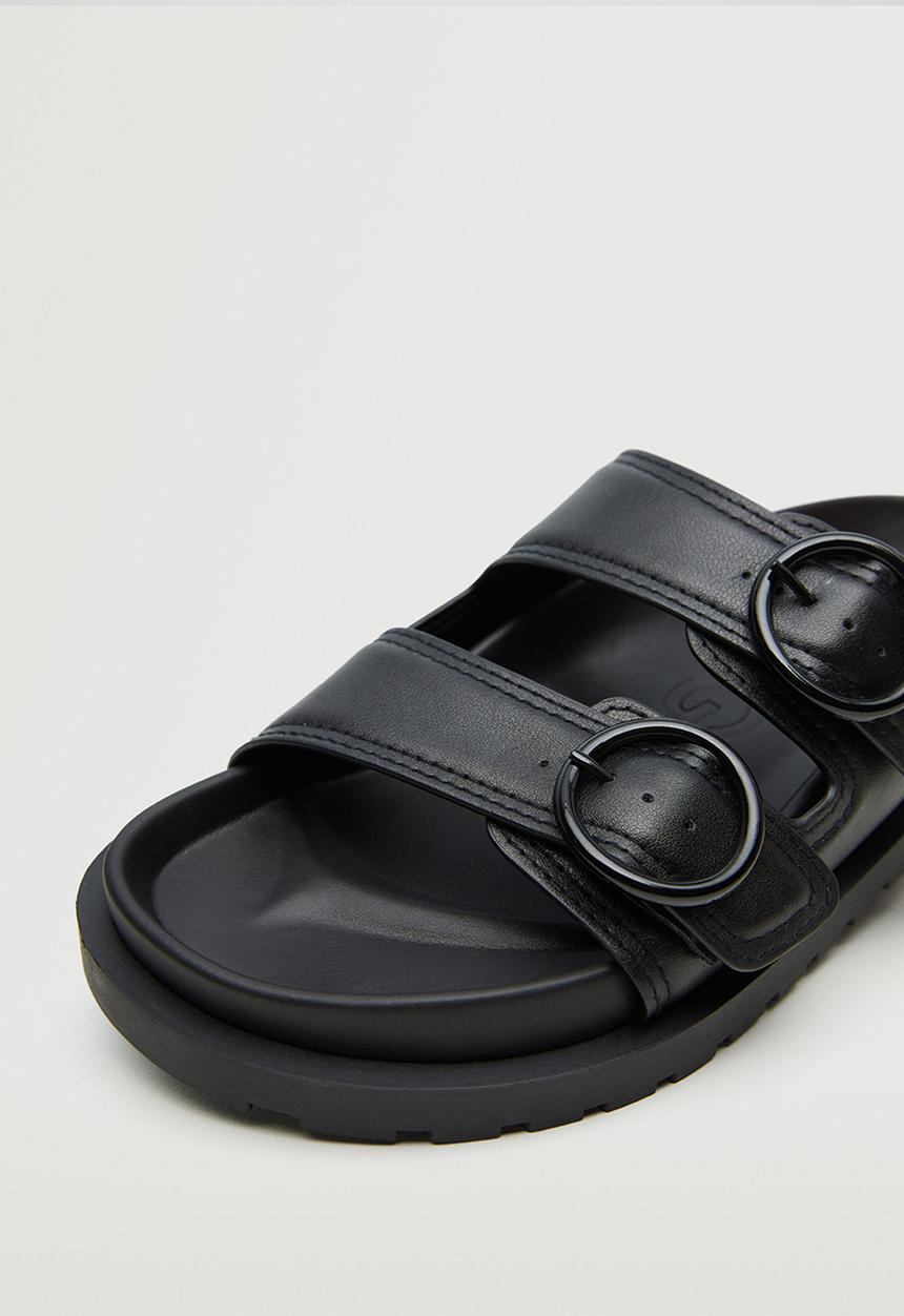 MANGO - Round sandal - black