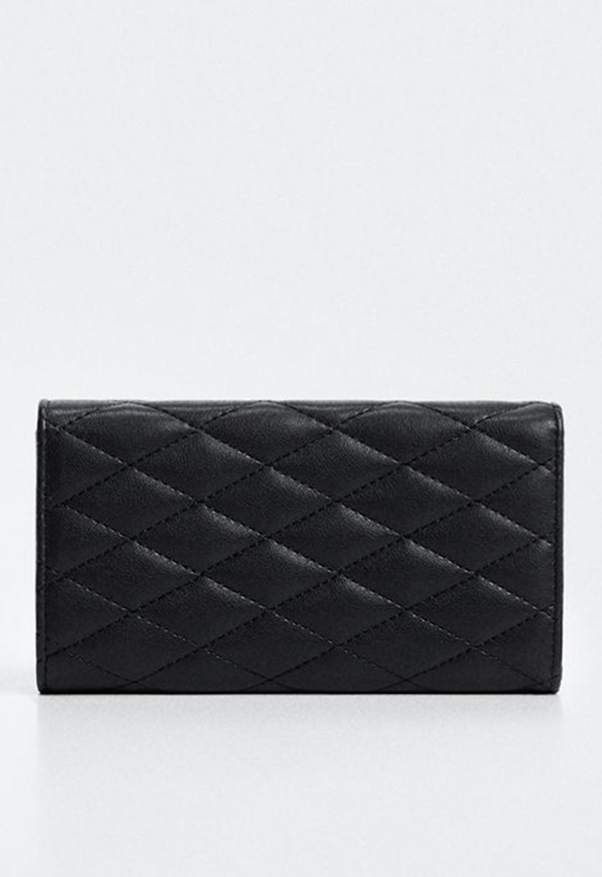MANGO - Quilted wallet - black