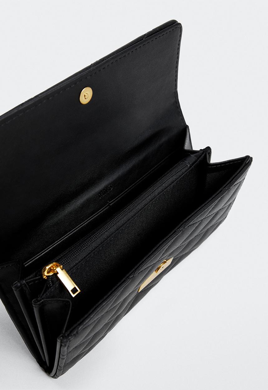 MANGO - Quilted wallet - black