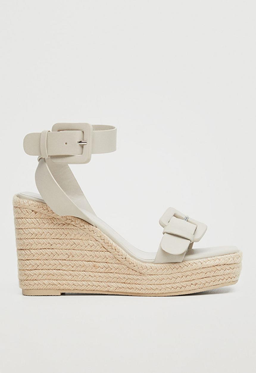 MANGO - Maite espadrille wedge heel - stone