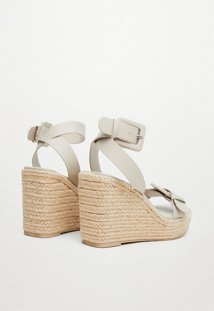 MANGO - Maite espadrille wedge heel - stone