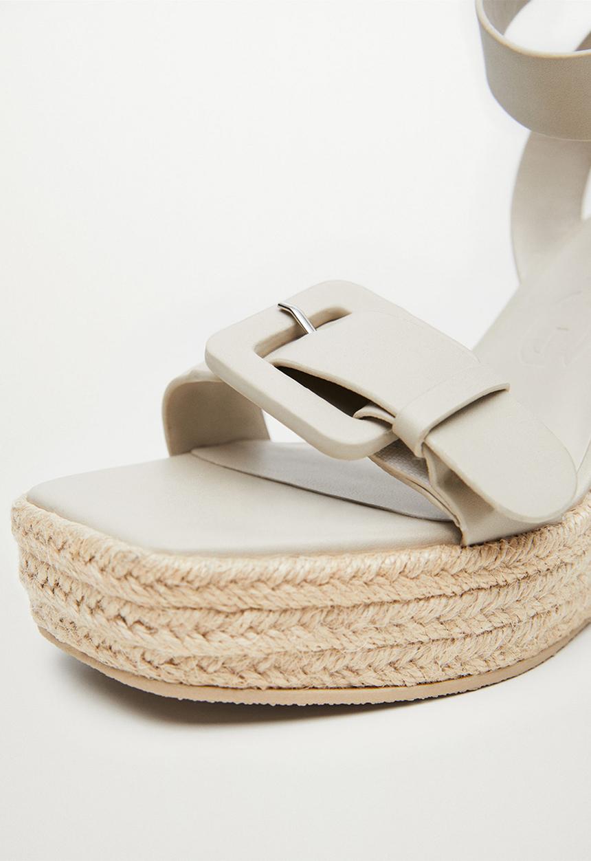 MANGO - Maite espadrille wedge heel - stone