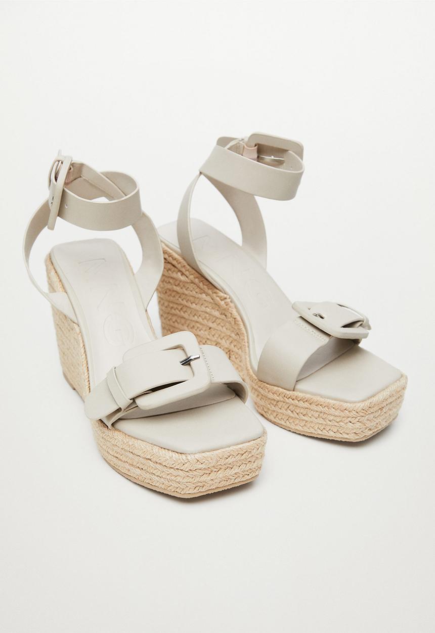 MANGO - Maite espadrille wedge heel - stone