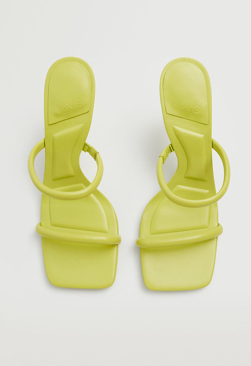 MANGO - Par heel mule - bright yellow