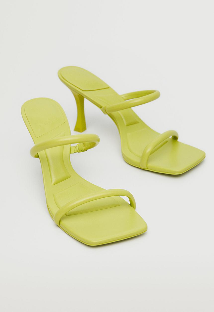 MANGO - Par heel mule - bright yellow