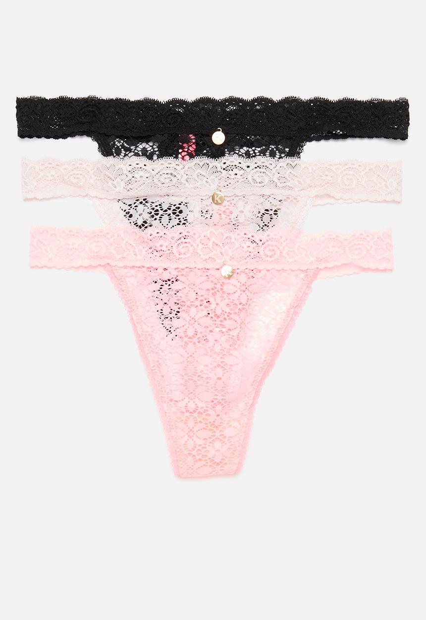 KANGOL - 5 Pack thong - peach/sand/sage/black/white