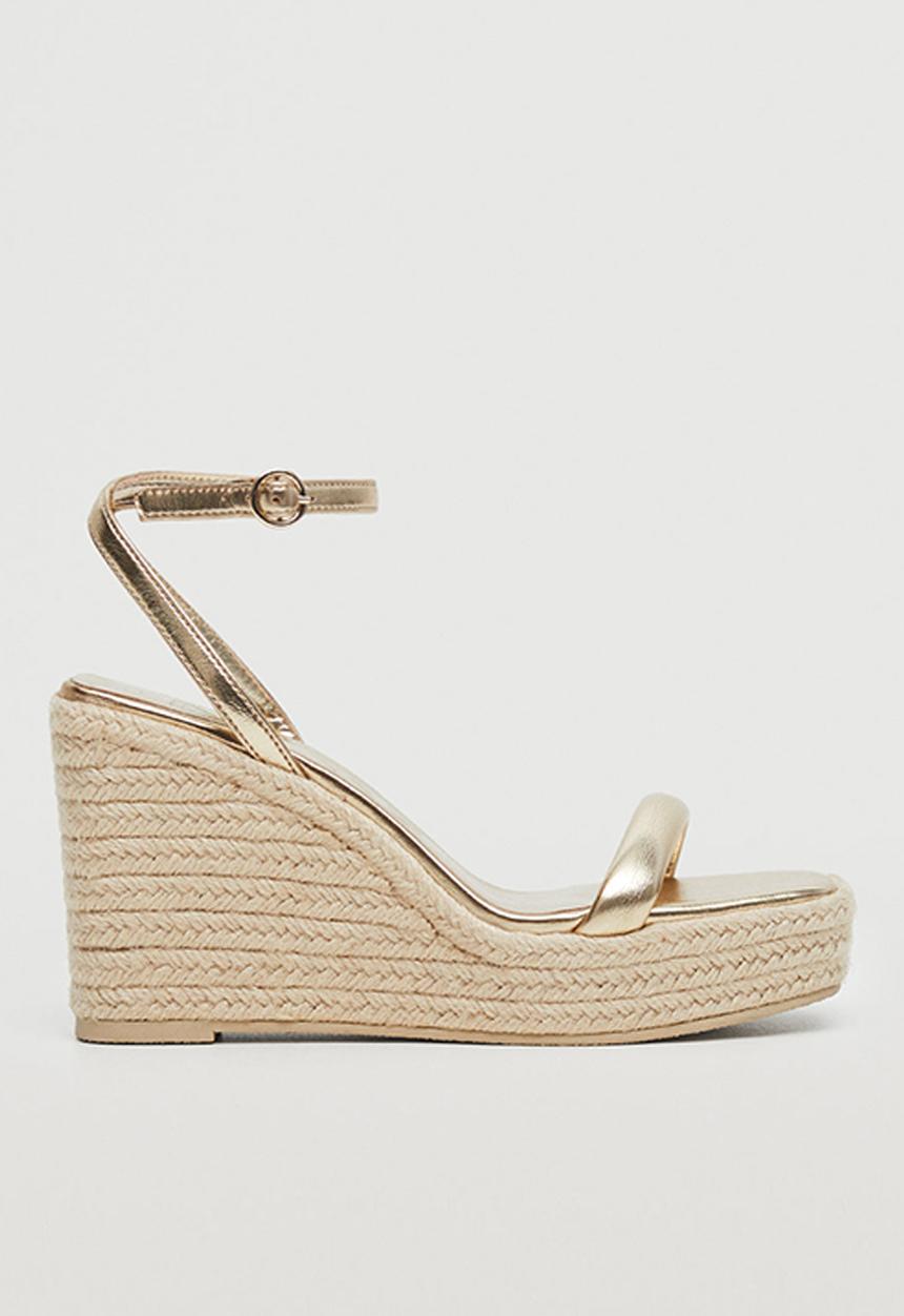 MANGO - Carmina wedge heel - gold