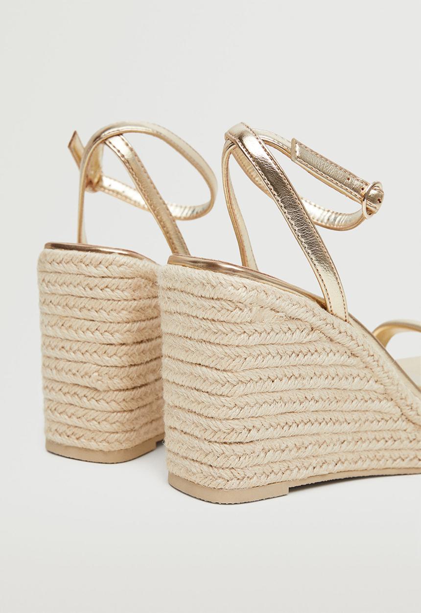MANGO - Carmina wedge heel - gold