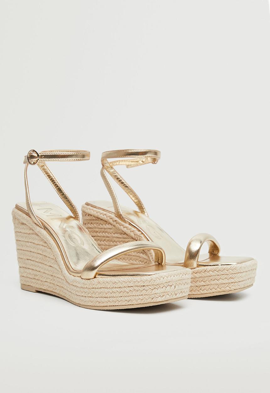 MANGO - Carmina wedge heel - gold
