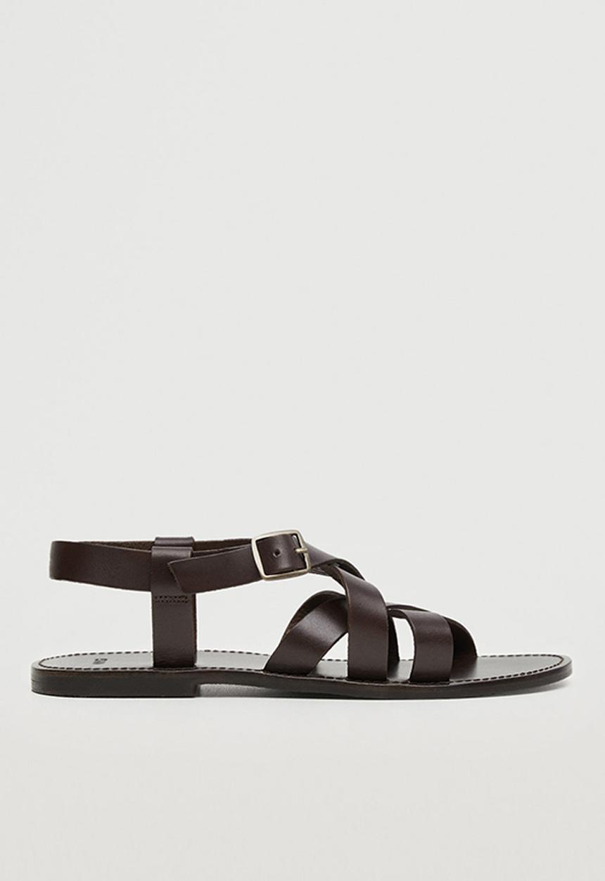 MANGO - Sandals roman 1 - dark brown