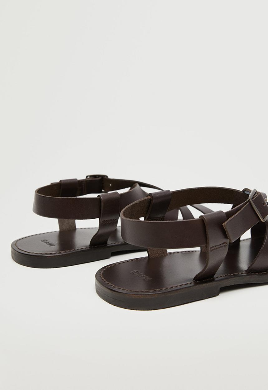 MANGO - Sandals roman 1 - dark brown